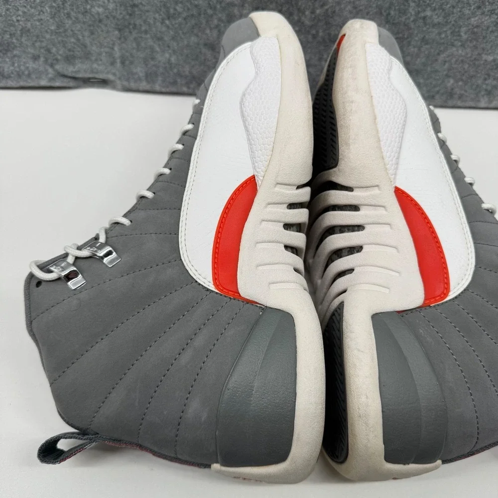Jordan 12 Retro Cool Grey Mens Size 8.5 Grey Orange White 130690-012